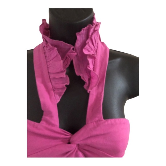 Free People pink flutter strap halter front twist mini dress size XS brand new - Picture 5 of 14